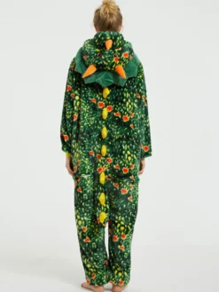 Pyjama Dinosaure Kigurumi Pour Costumes Kigurumi En Polyester Vert Adulte