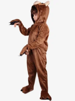 Pyjama Kigurumi Onesie Enfants Cadeaux Noël Costume De Pyjama Ours Brun Café En Polyester