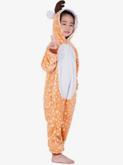Pyjamas 2026 Enfants Cadeaux Noël Combinaison Kigurumi Carnaval Flanelle De Cerf Déguisements Halloween