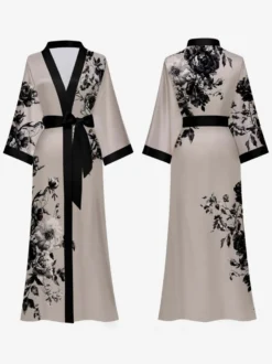 Pyjamas vêtements de nuit peignoirs noirs à lacets imprimés lingerie d'intérieur nuisettes nuisettes