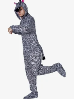 Pyjama zèbre Kigurumi pour adultes combinaison en Polyester noir Costumes Kigurumi