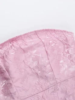 Robe bustier rose pâle à fleurs avec nœud papillon mini-robe trapèze pour fête d'anniversaire pour femme 2026