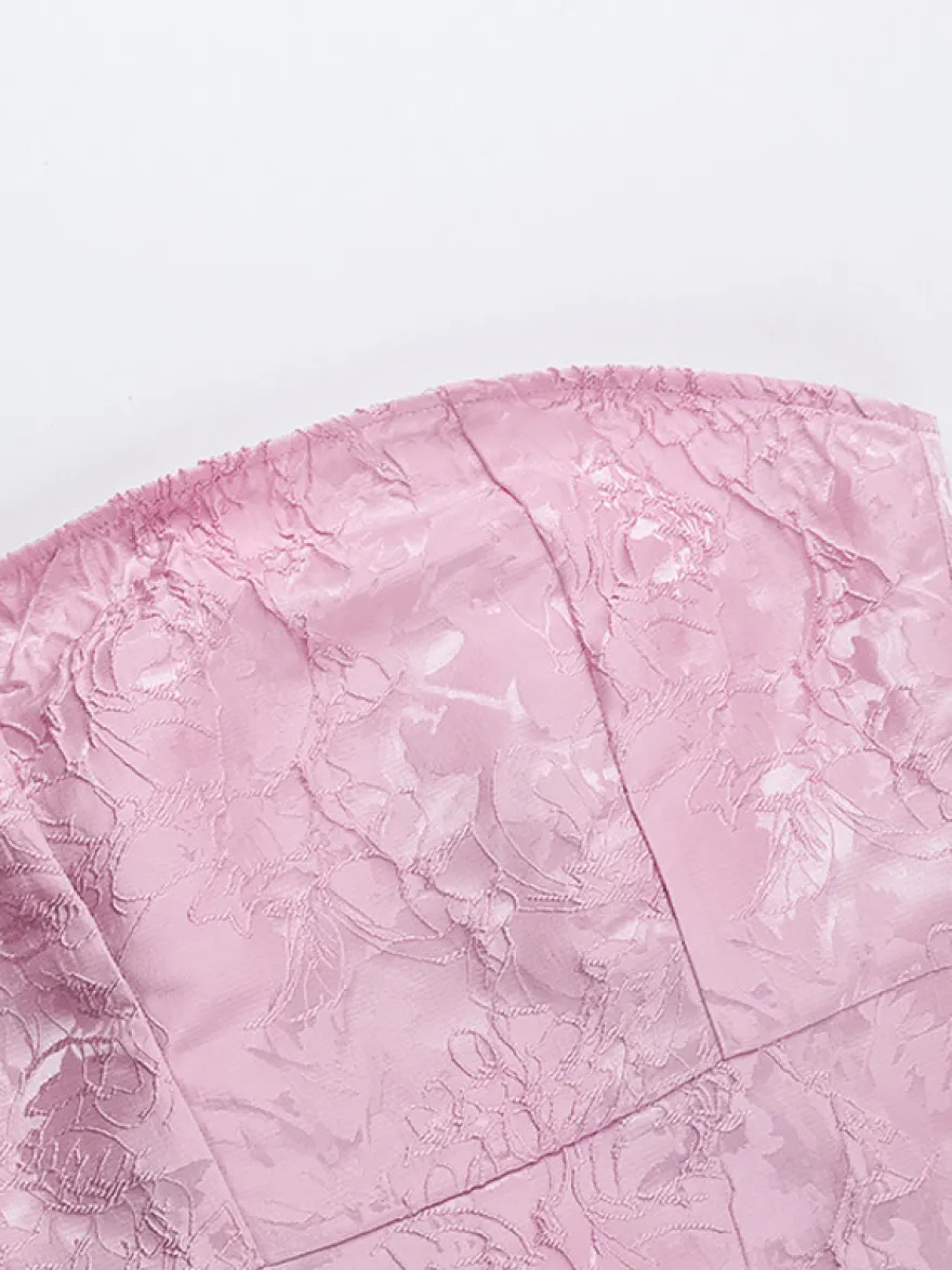 Robe bustier rose pâle à fleurs avec nœud papillon mini-robe trapèze pour fête d'anniversaire pour femme 2026