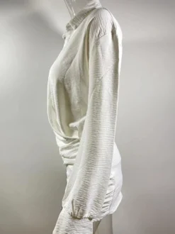 Robe-chemise courte à manches longues et col en V profond pour femme 2026