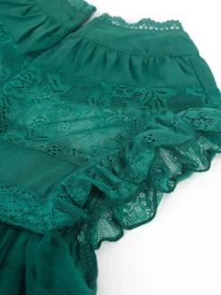 Robe cortège enfant boho robe cérémonie enfant en coton mélangé découpée décolleté conçu sans manches marron