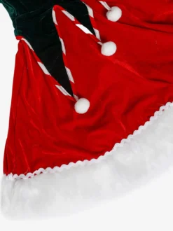 Robe courte de noël en Fiber de Polyester rouge vert Costumes de vacances ensemble complet