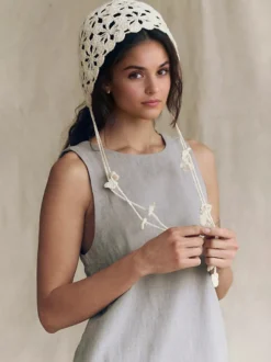 Robe courte en coton pour femme - Robe tunique décontractée sans manches à col rond et dos nu avec poches - Collection été plage 2026