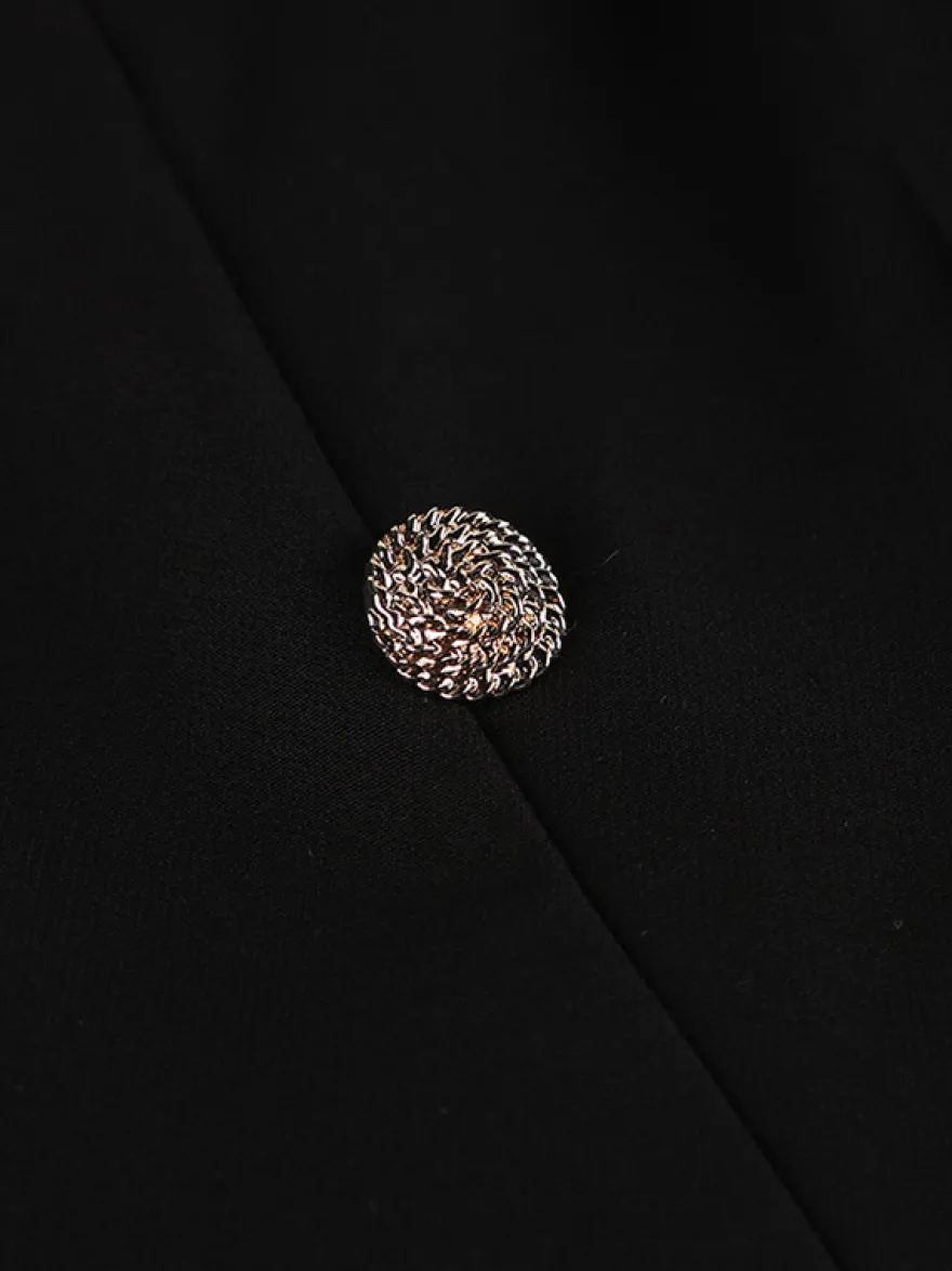 Robe courte à manches bouffantes pour femme style rétro chic - Noir élégant col montant coupe moulante - Idéale pour le printemps 2026