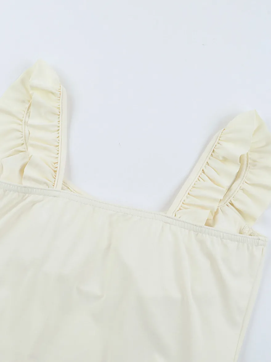 Robe courte à ourlet bouffant pour femme - Coupe corset à volants style Coquette - Look idéal pour une fête d'été à la plage 2026