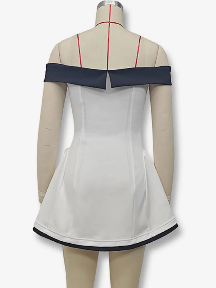Robe courte à épaules dénudées et manches longues coupe trapèze tenue de soirée sexy pour femme 2026