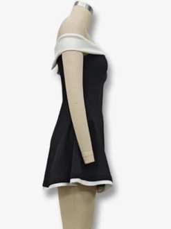 Robe courte à épaules dénudées et manches longues coupe trapèze tenue de soirée sexy pour femme 2026