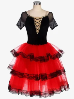 Robe de ballerine blanche à lacets et épaules dénudées pour petite fille en polyester tenue de spectacle