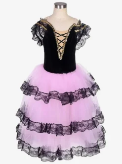 Robe de ballerine blanche à lacets et épaules dénudées pour petite fille en polyester tenue de spectacle