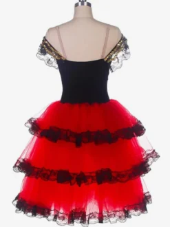 Robe de ballerine blanche à lacets et épaules dénudées pour petite fille en polyester tenue de spectacle