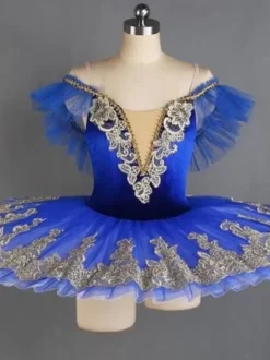 Robe de Ballet Blanche Femme Adulte Ballerine Volants Dentelle Polyester Robe Ensemble Performance Wear