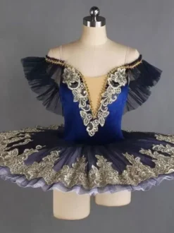 Robe de Ballet Blanche Femme Adulte Ballerine Volants Dentelle Polyester Robe Ensemble Performance Wear