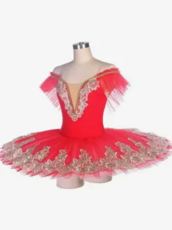 Robe de Ballet Blanche Femme Adulte Ballerine Volants Dentelle Polyester Robe Ensemble Performance Wear