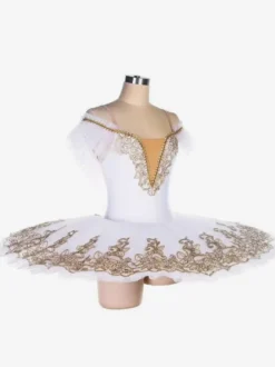 Robe de Ballet Blanche Femme Adulte Ballerine Volants Dentelle Polyester Robe Ensemble Performance Wear