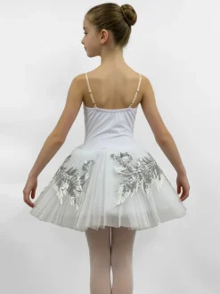 Robe de Ballet blanche femme adulte ballerine paillettes volants dentelle Polyester robe vêtements de danse