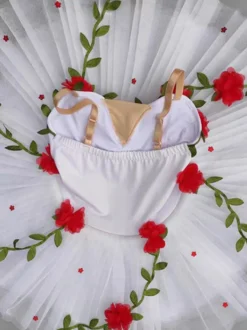 Robe de Ballet blanche filles ensemble de robe en Polyester à fleurs costume danse