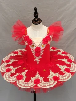 Robe de ballet bleu ciel clair pour fille ballerine en polyester dentelle appliquée robe en tulle tenue de spectacle