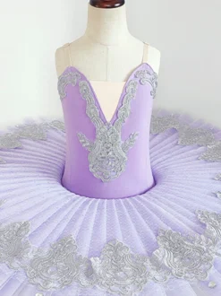 Robe de Ballet bleu ciel clair femme adulte ballerine volants dentelle Polyester robe vêtements de danse