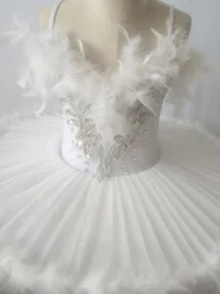 Robe de Ballet noire pour fille ballerine plumes volants dentelle Polyester vêtements de danse