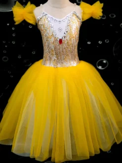 Robe de ballet pour enfants tutu de ballerine de différentes couleurs pour la performance robe de danse du cygne