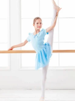 Robe de ballet Rose Ballerine enfants Arcs plissés Dos Nu Robe Tunique Vêtements de danse fille costume de danse