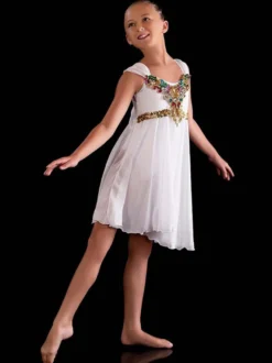 Robe de ballet rouge femme enfant ballerine strass robe en polyester vêtements de danse