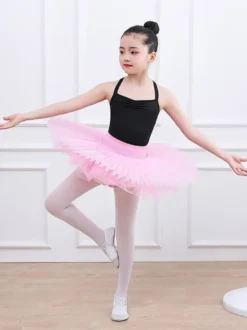 Robe de Ballet rouge pour femmes et enfants jupe à volants en Polyester vêtements de Performance