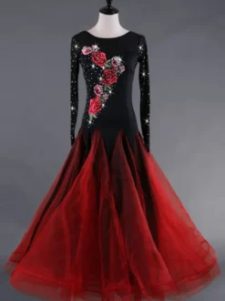 Robe de bal Performance color-block en organza pour adultes Déguisements Halloween