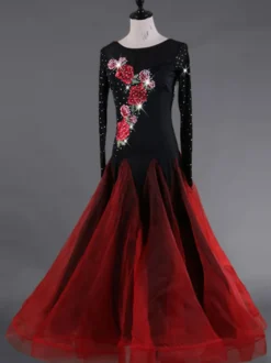 Robe de bal Performance color-block en organza pour adultes Déguisements Halloween