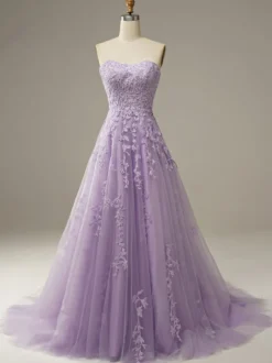 Robe de bal robe de soirée bustier laçage sur dos avec traîne