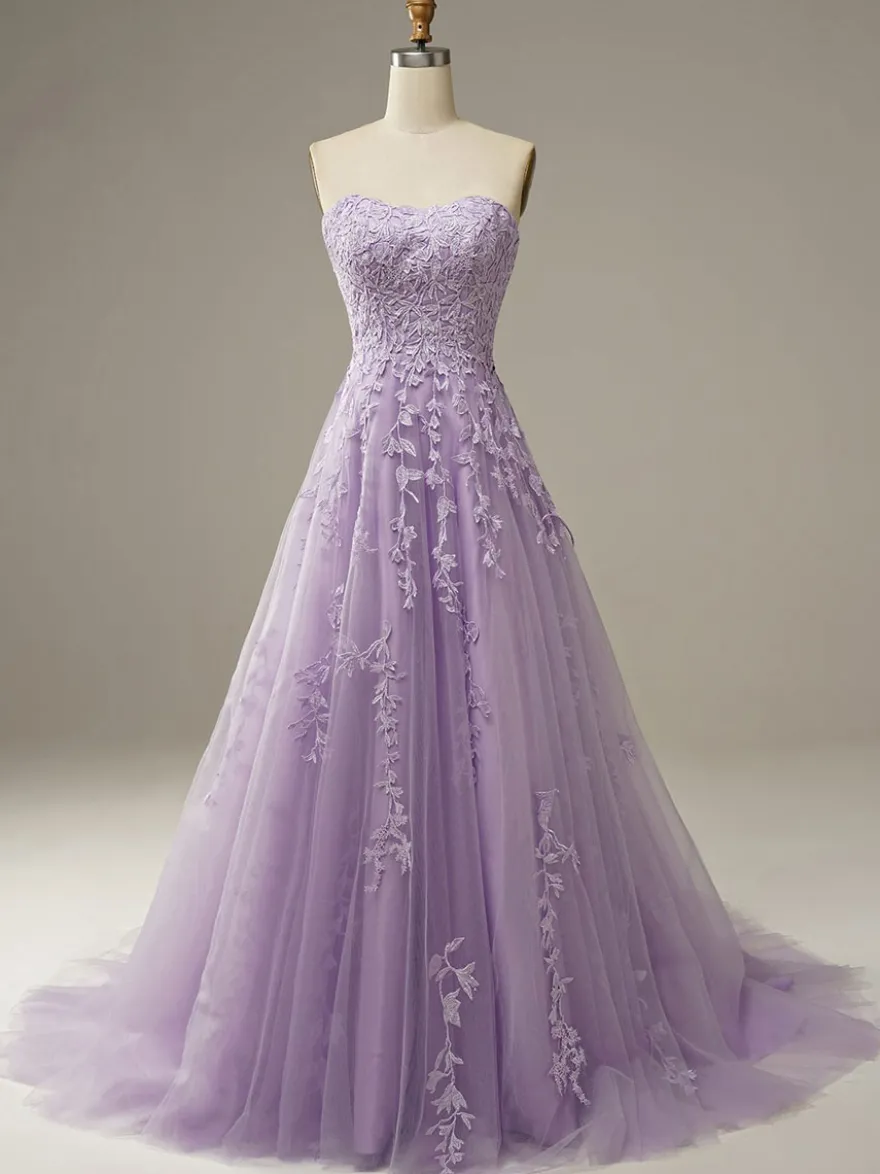 Robe de bal robe de soirée bustier laçage sur dos avec traîne