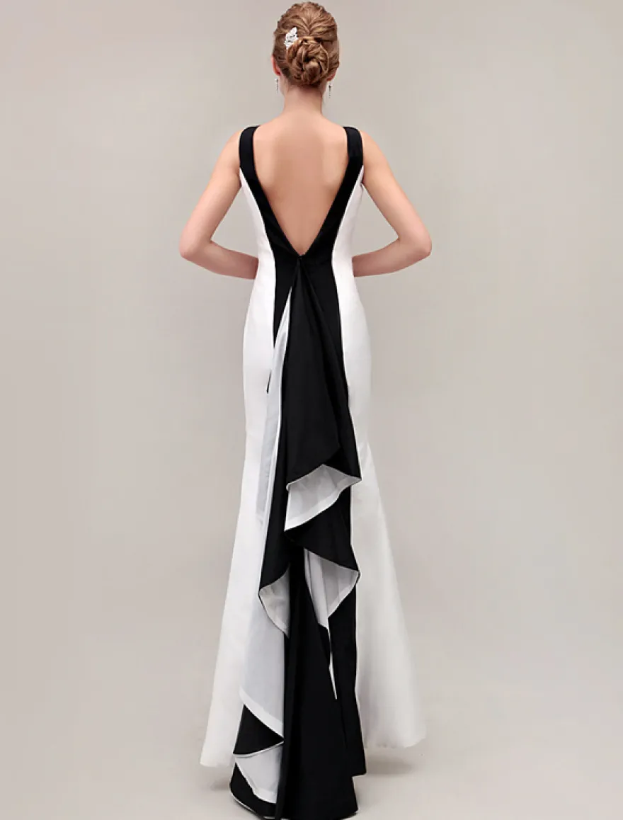Robe de bal 2026 robe sirène V-dos volants taffetas robe de bal
