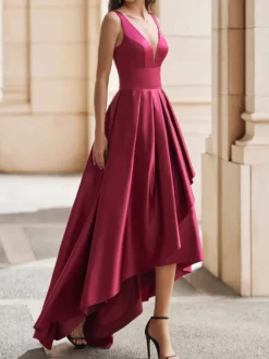 Robe de cocktail mariage robe de soirée col rond sans manche dos nu