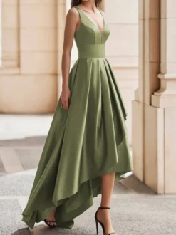 Robe de cocktail mariage robe de soirée col rond sans manche dos nu