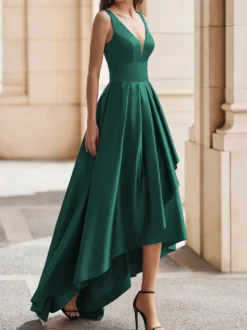 Robe de cocktail mariage robe de soirée col rond sans manche dos nu