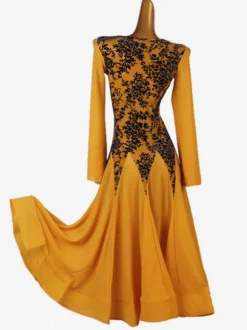 Robe de Danse Costumes Lycra Orange Femme Robe Spandex Danse Costume Grande Jupe