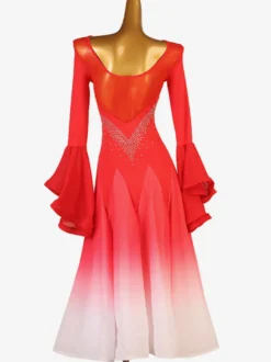 Robe De Danse De Salon Noir Femmes Manches Longues Robe Costume De Danse