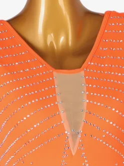 Robe De Danse De Salon Orange Costume De Danse Femmes