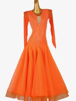 Robe De Danse De Salon Orange Costume De Danse Femmes