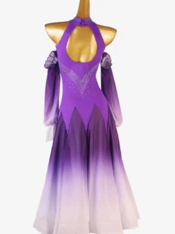 Robe De Danse De Salon Violet Femmes Lycra Spandex Costume De Danse