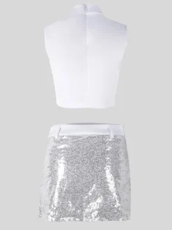 Robe de danse jazz pour femme costume de chanteuse tenue de DJ pour bar boîte de nuit et danse.