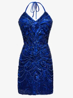 Robe De Danse Latine Des Années 1970 Ensemble Dos Nu À Paillettes Franges Sexy