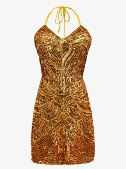 Robe De Danse Latine Des Années 1970 Ensemble Dos Nu À Paillettes Franges Sexy