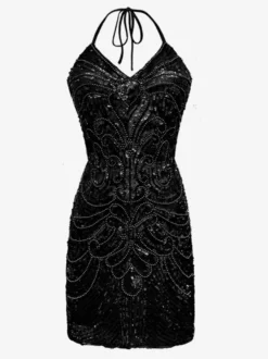 Robe De Danse Latine Des Années 1970 Ensemble Dos Nu À Paillettes Franges Sexy