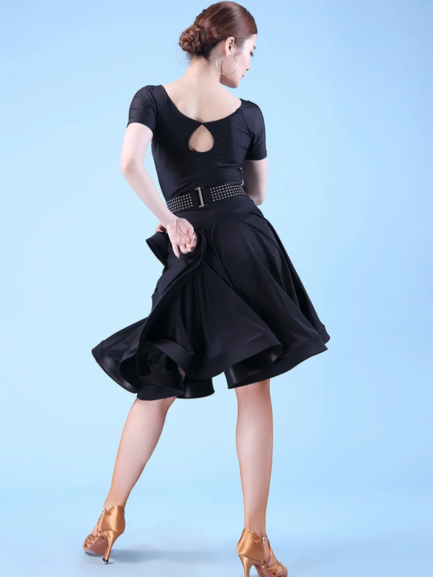 Robe de danse latine pour femme jupe volumineuse robes de performance de danse latine