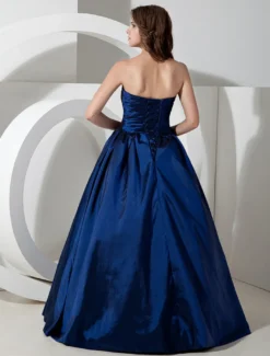 Robe de demoiselle d'honneur bustier avec noeud au sol